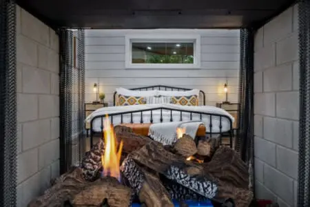 Nothing beats crawling into bed after watching the flames dance in your private fire pit—it's like you're sleeping under the stars with the warmth of a campfire right there beside you.