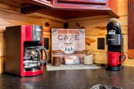 Convenient coffee station to start your mornings fresh and energized