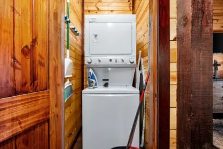 Convenient laundry room equipped to make longer stays comfortable and hassle free