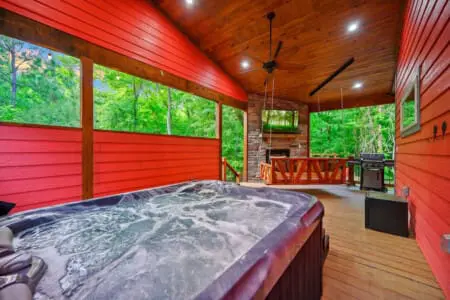 Soak in the hot tub while the forest surrounds you on all sides, then fire up the grill on your private covered deck—this is what a real getaway feels like.