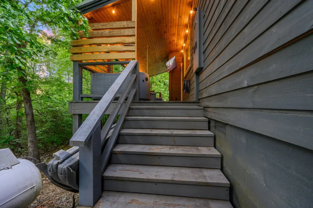Stairs leading to your paradise retreat, where comfort and nature meet