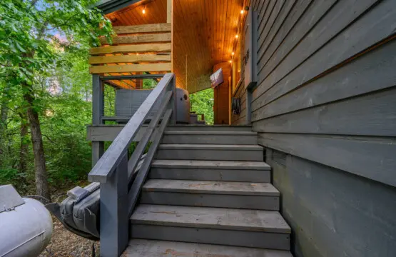 Stairs leading to your paradise retreat, where comfort and nature meet
