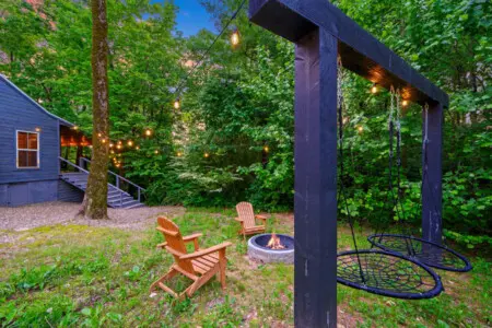 Cozy firepit area perfect for gathering, sharing stories, and enjoying peaceful evenings under the stars