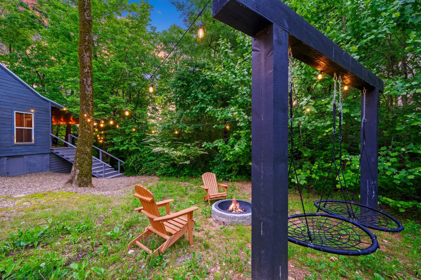 Cozy firepit area perfect for gathering, sharing stories, and enjoying peaceful evenings under the stars