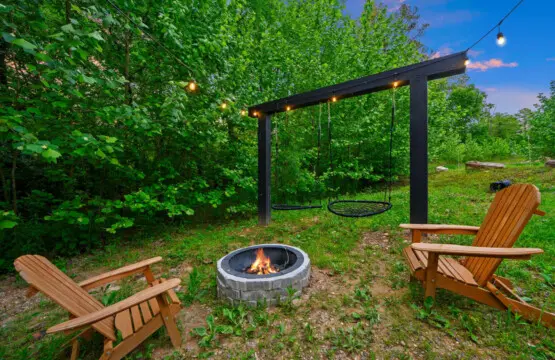 Gather around the firepit for warmth, memories, and the perfect evening under the stars