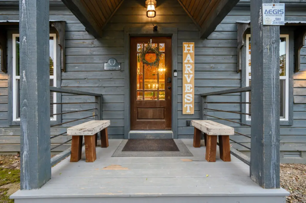 Step into relaxation at the entrance, where welcoming benches invite you to sit, pause, and enjoy the peaceful surroundings