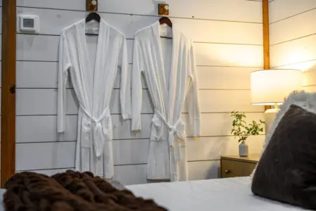 Grab a robe, hang it on one of those hooks, and you're officially settled in for the kind of stay where you spend half your time in cozy layers and the other half just enjoying not having anywhere to be.