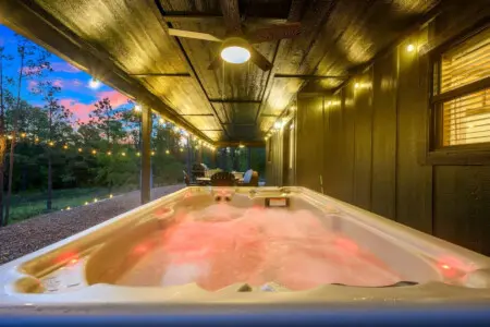Nothing beats soaking in a hot tub under the stars while watching the sky turn those perfect shades of pink and blue.