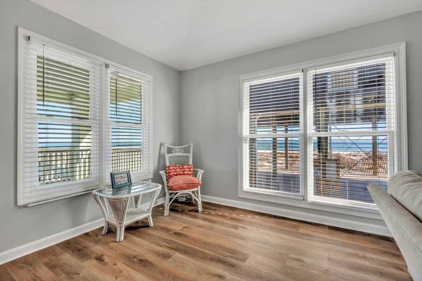 This sun-soaked room with walls of windows is basically your personal oceanside retreat, where you can watch the water sparkle all day without ever leaving your seat.