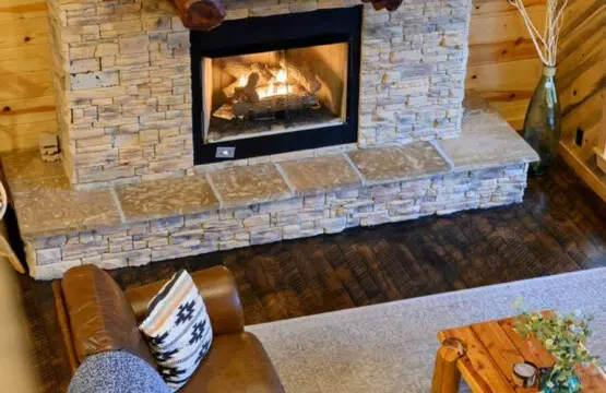Cozy up by the fire at Treetop
