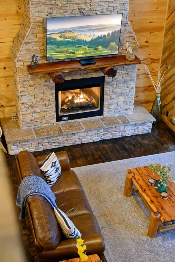 Cozy up by the fire at Treetop