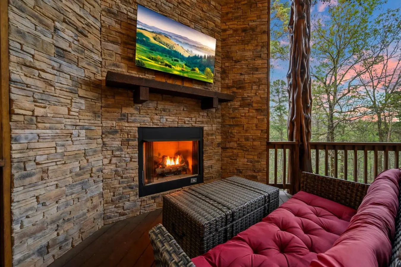 Gather ’round the fireplace and make memories at Treetop