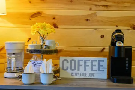 Weekend plans: cabin and coffee