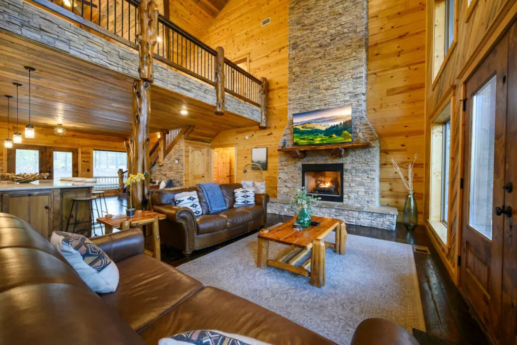 Where comfort meets forest views — Treetop living room