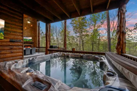 Hot tub nights and mountain lights