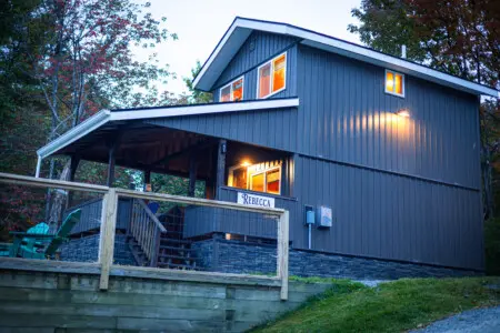 Just a cabin, a lake, and a peaceful state of mind.