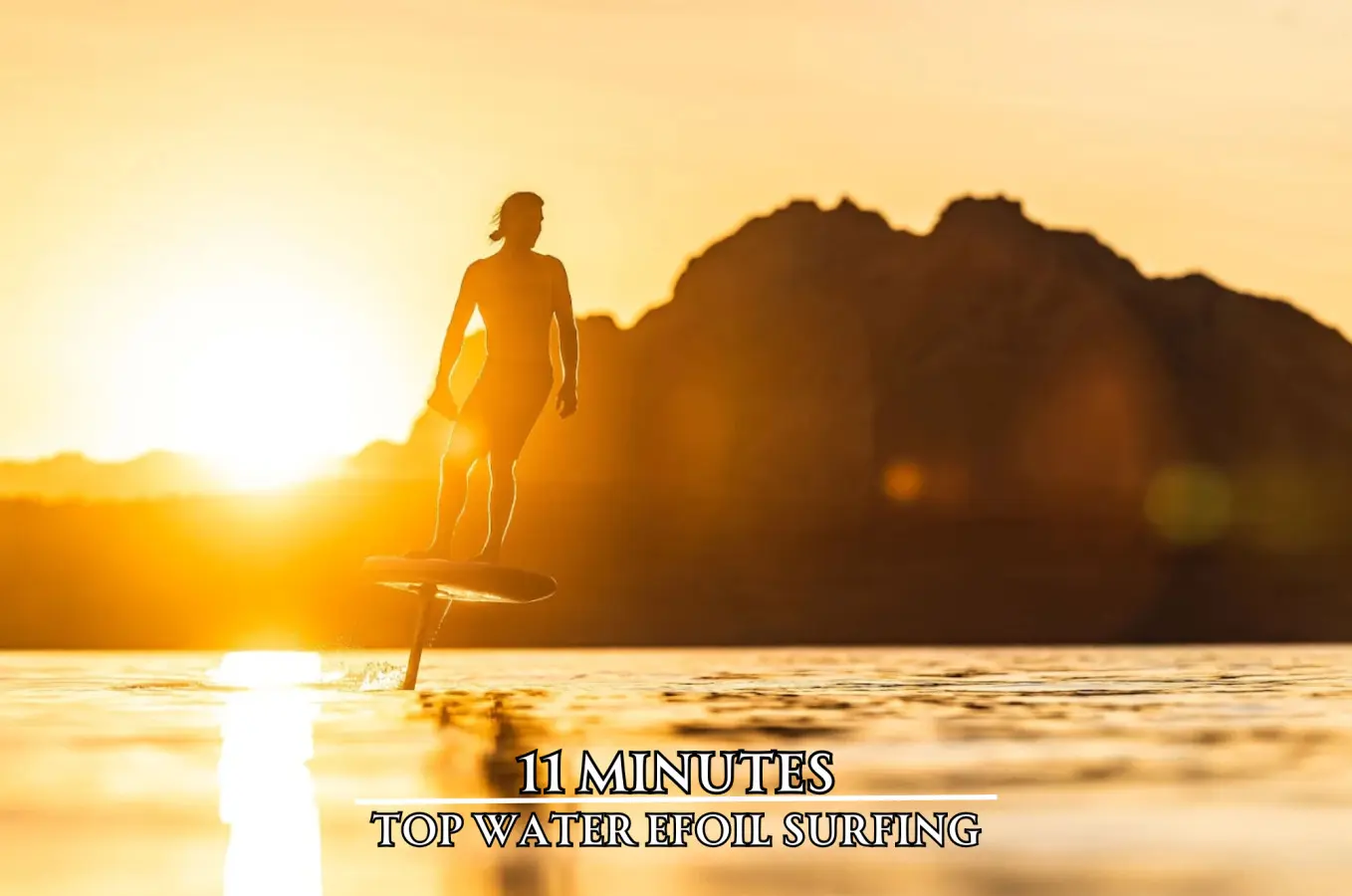 Golden hour efoil sessions on Broken Bow Lake are just 11 minutes from your front door.