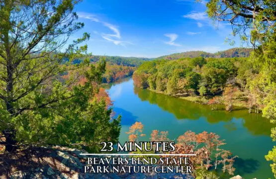 Beavers Bend State Park Nature Center is just 23 minutes away for an easy afternoon escape into the woods.