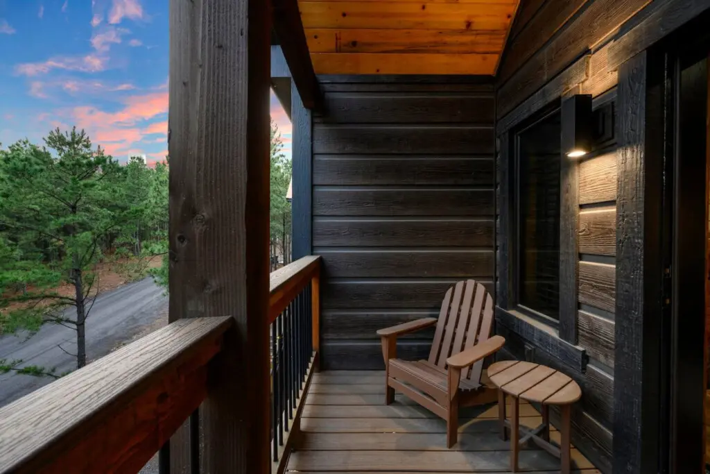 This private deck is the perfect spot to watch the sunset over the trees with your morning coffee in hand.