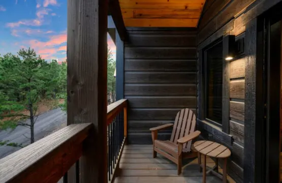 This private deck is the perfect spot to watch the sunset over the trees with your morning coffee in hand.
