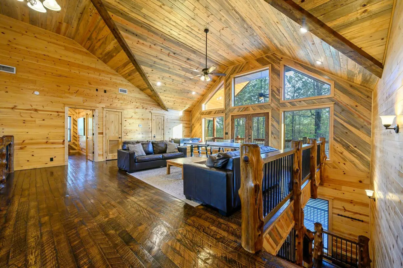 Soft sofas, warm lights, and tree-lined views at Treetop