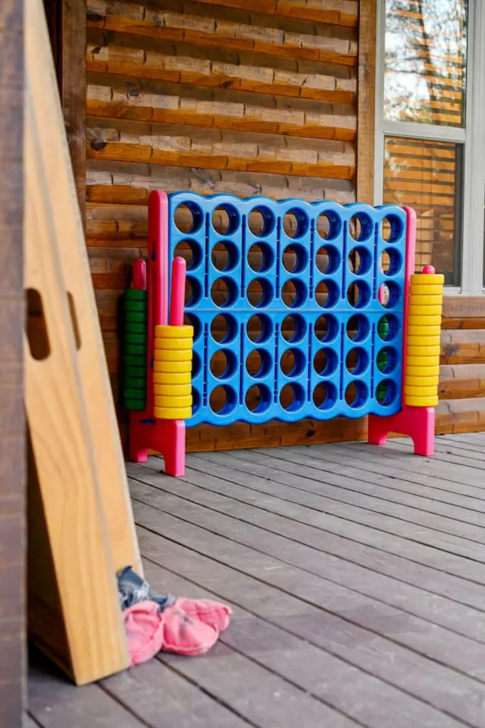 Game nights and cabin lights at Treetop