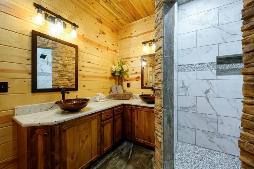 Treetop bathrooms are sparkling clean and guest ready