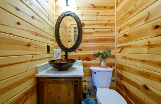 Treetop bathrooms are sparkling clean and guest ready