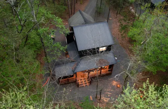 The well-equipped kitchen makes meal prep a breeze in your serene retreat.