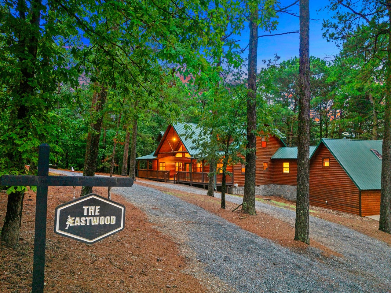 Picture-perfect cabin nestled in the woods.