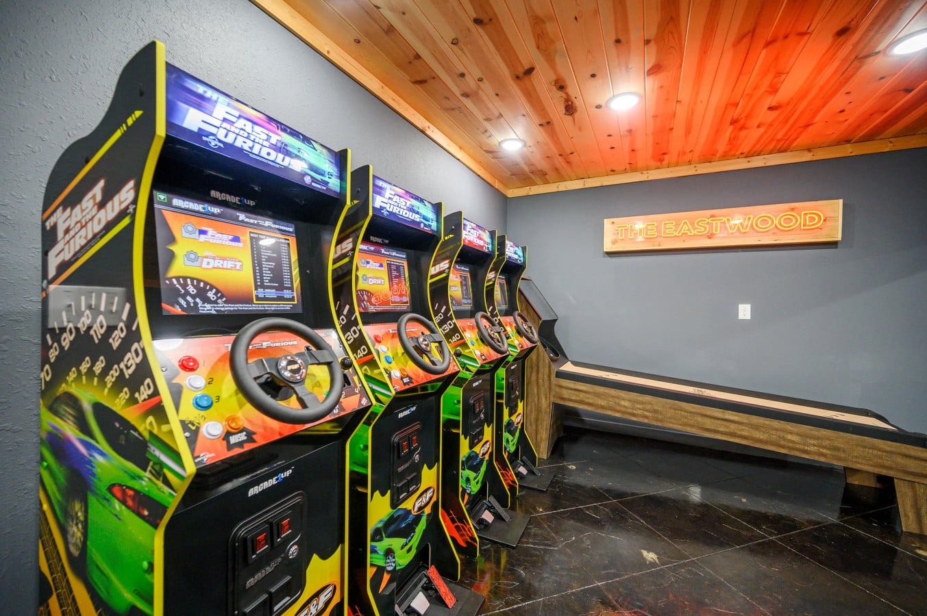 Classic arcade fun without leaving the cabin.