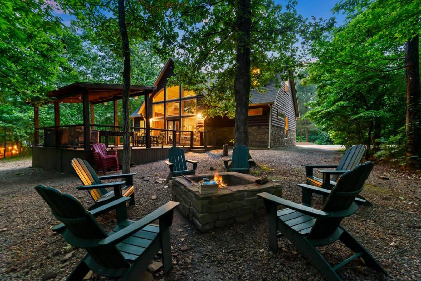 Embrace the warmth of nature by the fire pit, where every flame flicker tells a story of relaxation and connection.