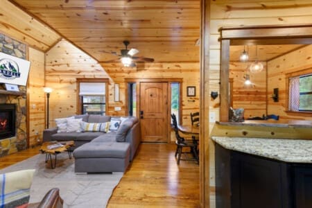A symphony of serenity: Welcome inside our cabin retreat.