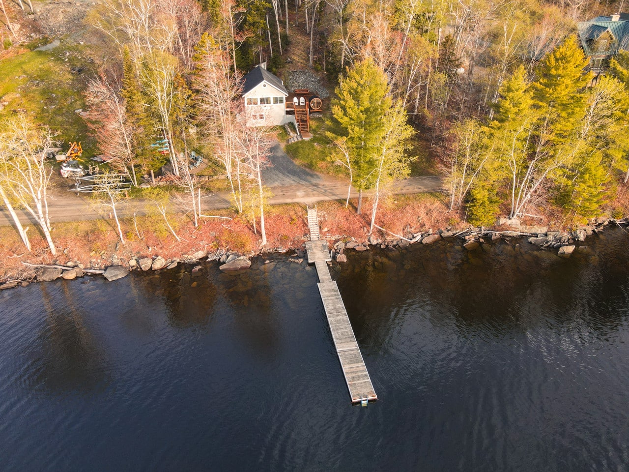 From the air, the private dock looks like a runway to the most peaceful place on earth.