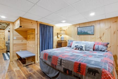 Cozy nights and peaceful dreams in our wooden sanctuary.