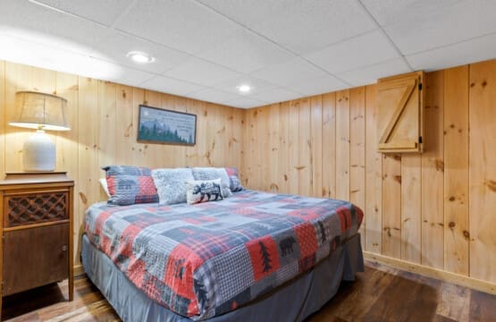 Cozy up and drift away: our bedroom beckons with its inviting ambiance.