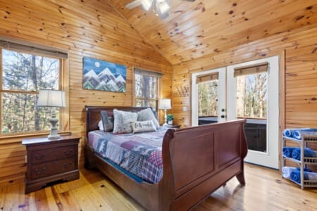 Wake up to the beauty of nature: our bedroom offers stunning views from every window.