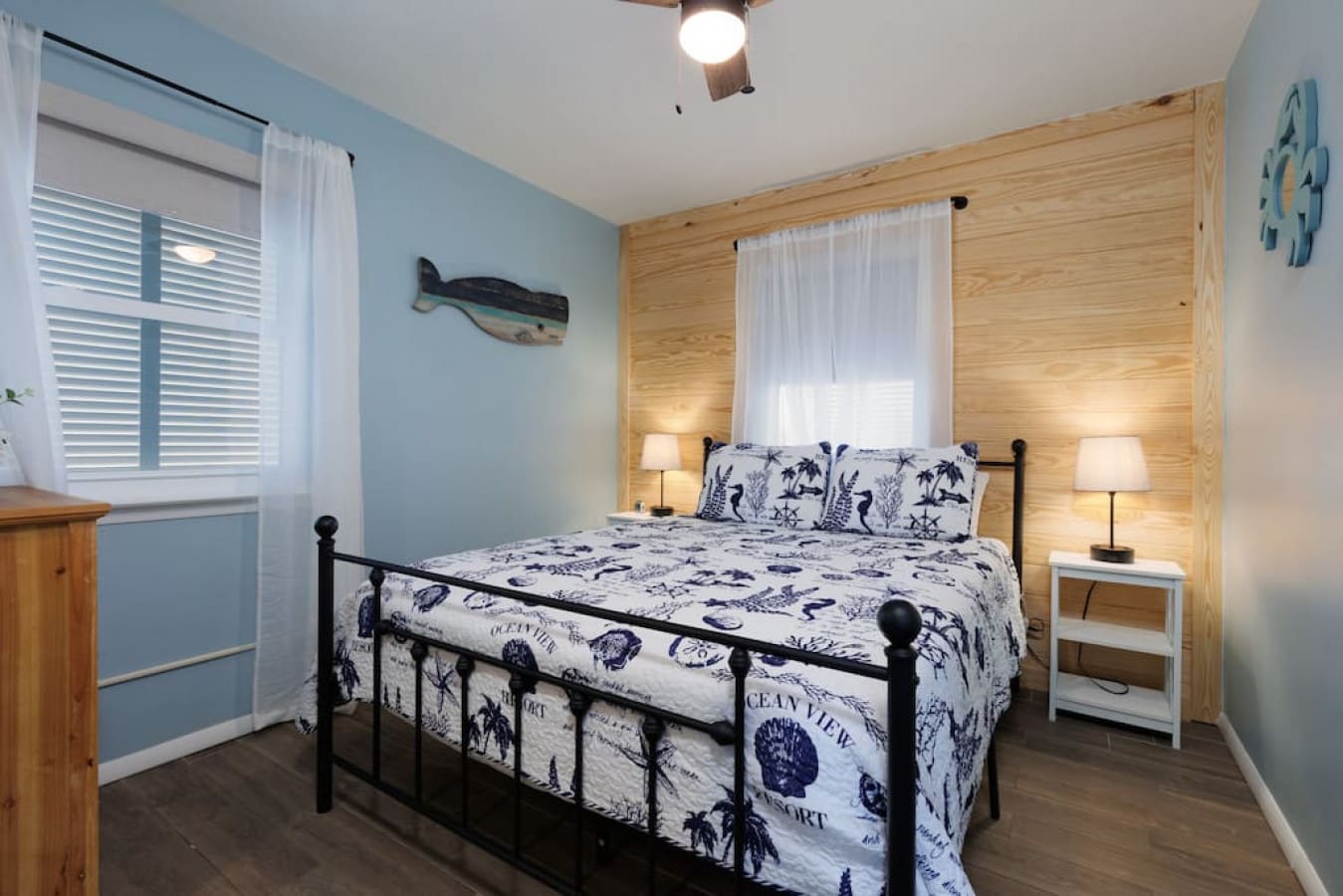 Wake up to salty air and porthole vibes in this cozy nautical retreat that actually feels like you're sleeping aboard your own private yacht.
