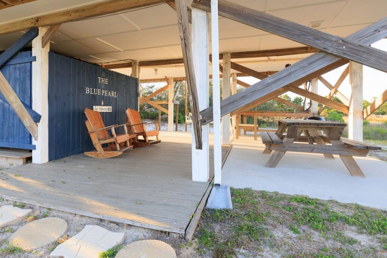 This sprawling beach pavilion is basically your own private hangout spot with plenty of room to spread out and soak in those coastal vibes.