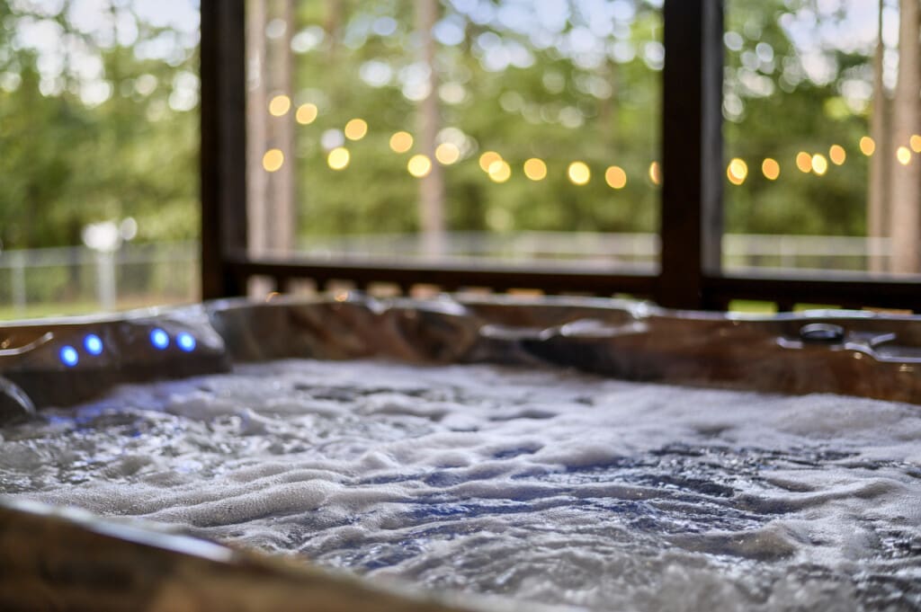 Our inviting hot tub, creating a soothing oasis for you.
