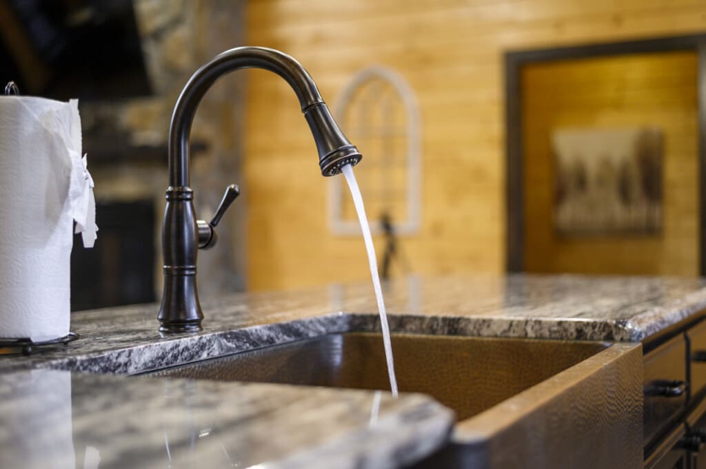 The heart of the kitchen, flowing with elegance.
