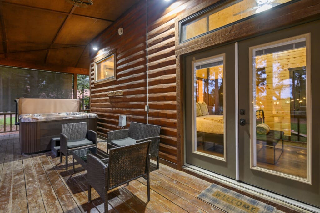 Unwinding by the hot tub: where relaxation meets rejuvenation.