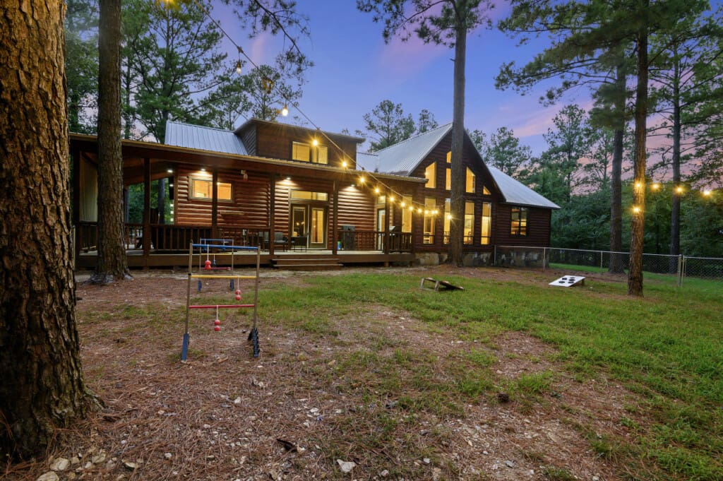 Home among the pines: our cabin awaits.