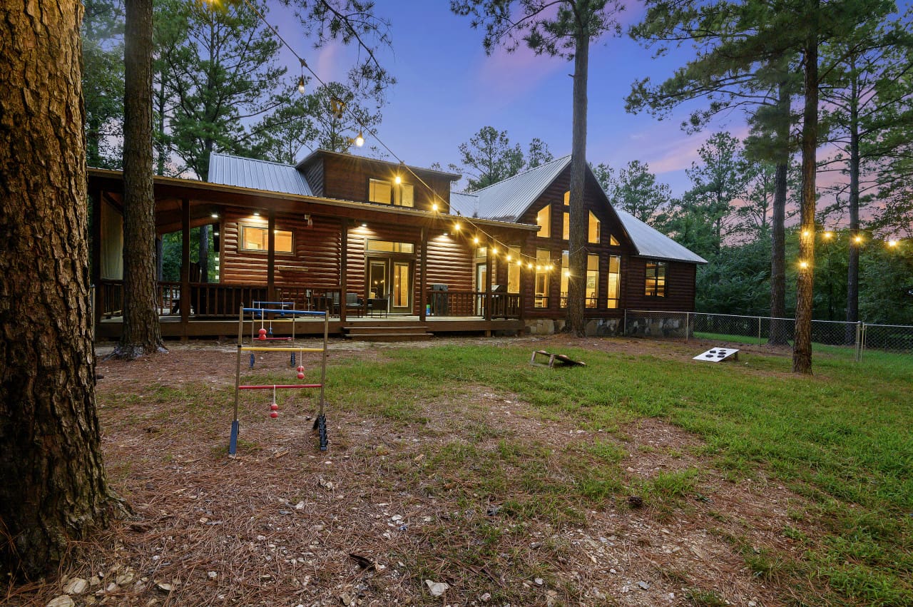 Home among the pines: our cabin awaits.