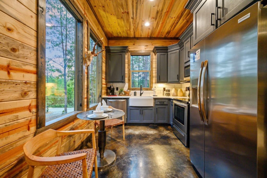 Cook effortlessly in the fully-equipped kitchen, complete with modern appliances for gourmet delights.