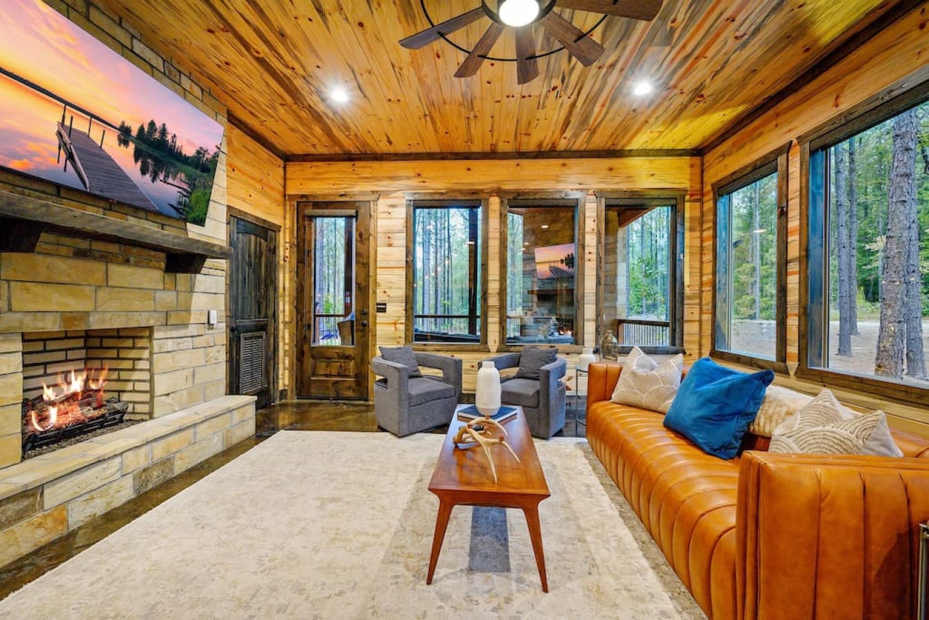 Gather 'round the hearth for comfort and conversation.