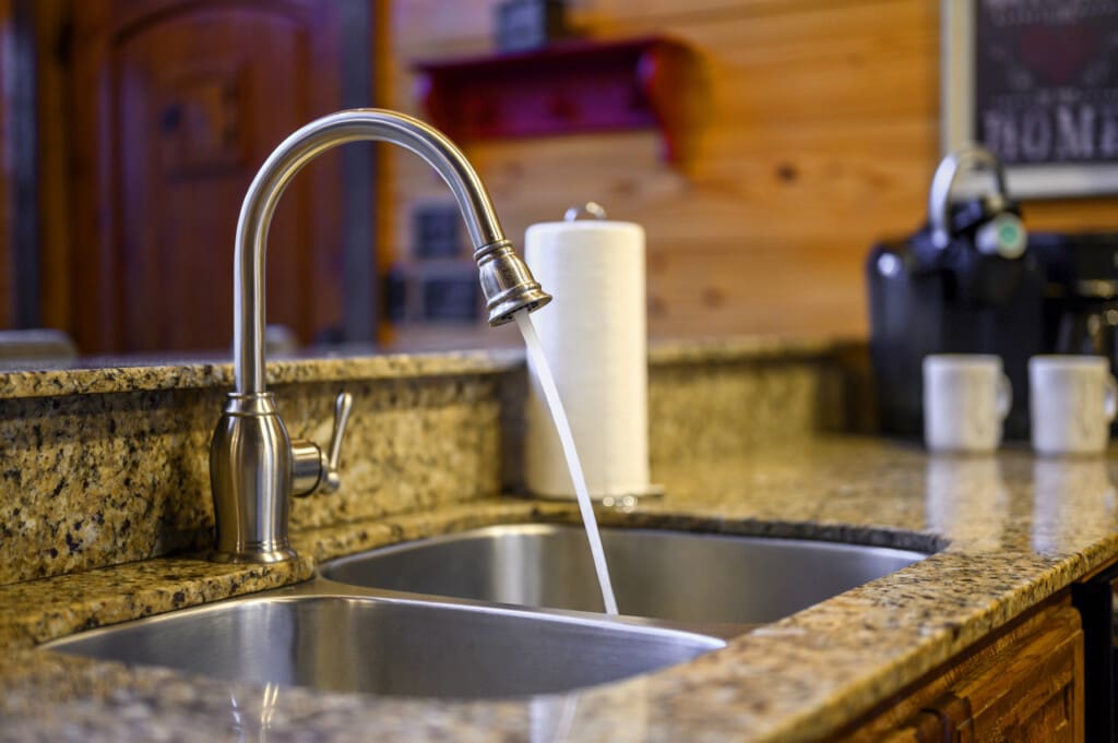 Our sink Where dishes meet their sparkling destiny.