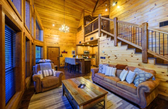 Step into comfort and style in Daydreams Chalet's inviting living area.