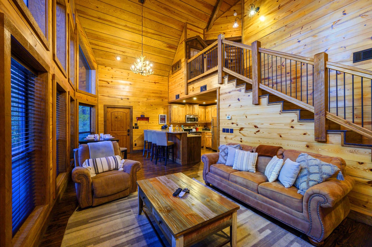 Step into comfort and style in Daydreams Chalet's inviting living area.