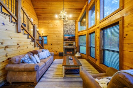 Daydream Chalet Downstairs den of comfort and charm.